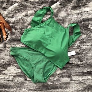 High Neck Ruffle Back Bikini